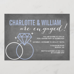 Diamond Chalkboard Verlovingskaart Verlovingsfee Kaart