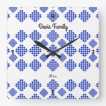 Diamond Check Blauw Wit