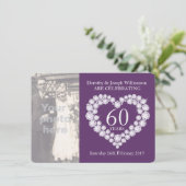 Diamond coeur mariage photo 60 ans invitation de f (Debout devant)