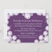 Diamond coeur mariage photo 60 ans invitation de f (Dos)