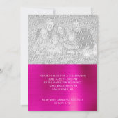 Diamond Confetti Hot Pink Ombre Folie Afstuderen Aankondiging (Achterkant)