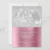 Diamond Confetti Pink Ombre Folie Afstuderen Aankondiging (Achterkant)