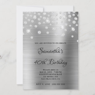 Diamond Confetti Silver Satin Folie Ombre Kaart