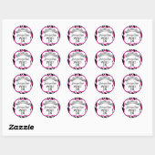 Diamond Crown Zebra Roze Ronde Sticker (Vel)