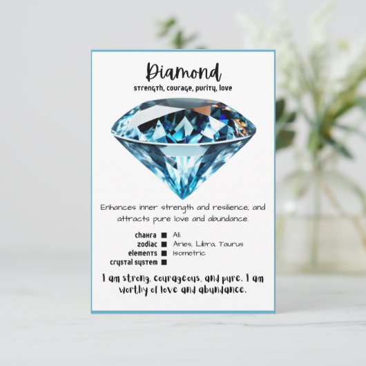 Diamond Crystal Betekenis Kaart (Staand voorkant)