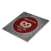 Diamond Customize Wedding Rings Silver Anniversary Tegeltje (Zijkant)