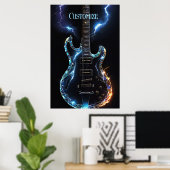 Diamond Cut elektrische gitaar Poster (Thuiskantoor)