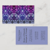 Diamond Damask, FAIRY LIGHTS in Plum and Blue Visitekaartje (Voorkant / Achterkant)