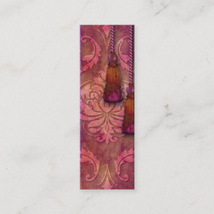 Diamond Damask, MOROCCO in Fuchsia en Sinaasappel Mini Visitekaartje