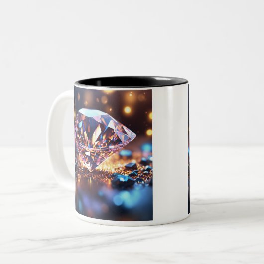 "Diamond Dazzle : Elegant Mug Design" (Devant gauche)
