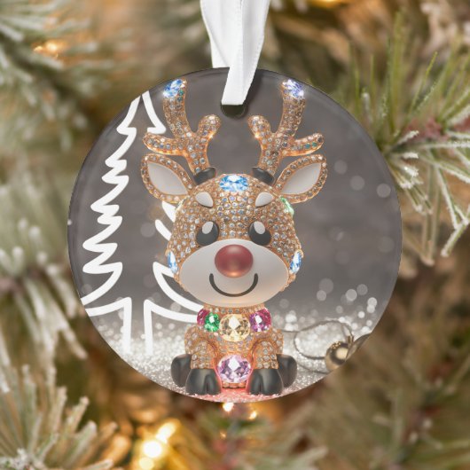Diamond Dazzling Rudolf: een 3D-kerstjuweel Ornament (Boom)