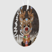 Diamond Dazzling Rudolf: een 3D-kerstjuweel Ornament (voorkant)