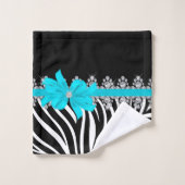 Diamond Delilah Zebra (Blauwgroen) Bad Handdoek (Wasdoekje)