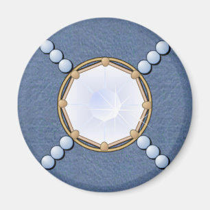 Diamond Denim et Pearls Magnet
