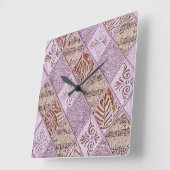 Diamond Design in pinks Vierkante Klok (Hoek)