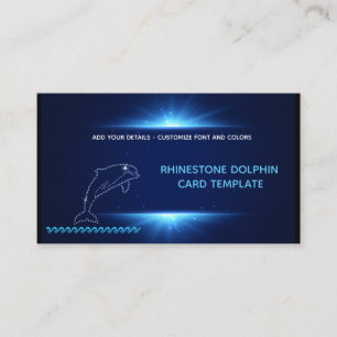 Diamond Design - Rhinestone Dolphin Visitekaartje
