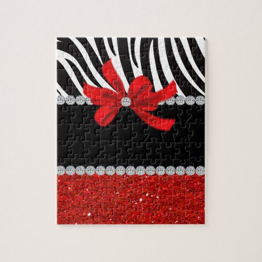 Diamond Diva (rode glitter) Legpuzzel (Verticaal)