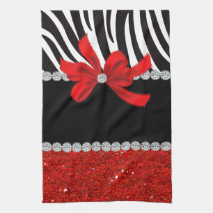 Diamond Diva (rode glitter) Theedoek