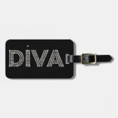 Diamond Diva Sparking Black Bagagelabel (Voorkant horizontaal)