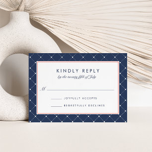 Diamond Dot RSVP-kaart Koraal en zeemacht RSVP Kaartje