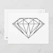 Diamond Drawing Black and White Modern Briefkaart (Voorkant / Achterkant)