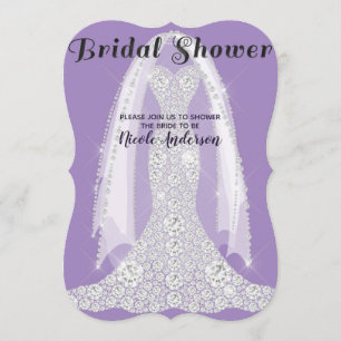 Diamond Dress Paars Lila Glam Vrijgezellenfeest Kaart