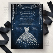 Diamond Dress Sparkle Quinceanera Invitation