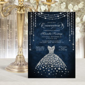 Diamond Dress Sparkle Quinceanera Invitation