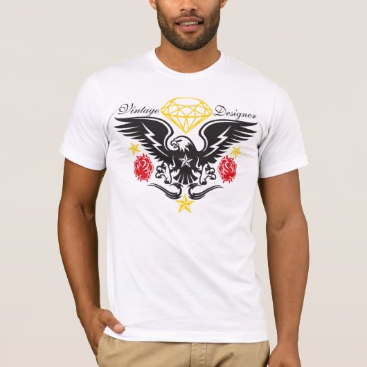Diamond, Eagle en  Rozen Tattoo.ai T-shirt (Voorkant)