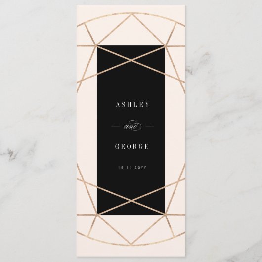 Diamond Edelsteen Geometrische Moderne Stijlvolle  Menu (Voorkant)