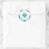 Diamond Edelstenen Aqua Voetbal Ronde Sticker (Tas)