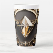 **"Diamond Elegance: Luxe Latte Mok"** Mok (Voorkant)