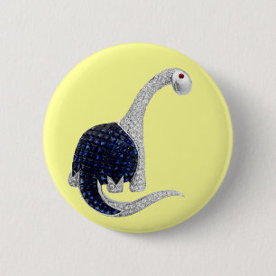 Diamond en Emerald Dinosaur Ronde Button 5,7 Cm