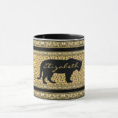 Diamond en Leopard met Mok van naam (Midden)