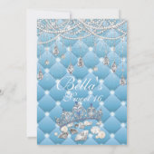 Diamond en Parels Verjaardagsfeestuitnodigingen Kaart (Achterkant)