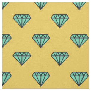 Diamond Fabric: blauw en geel Stof