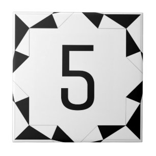Diamond Facets Black and White Tegeltje