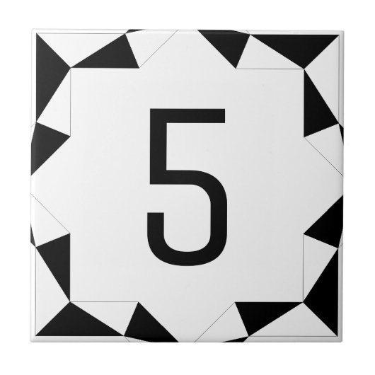 Diamond Facets Black and White Tegeltje (Voorkant)