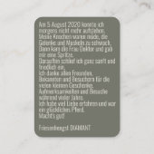 DIAMOND Farewell ~ Visitekaartje (Achterkant)