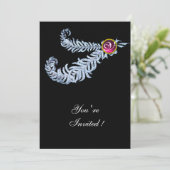 DIAMOND FEATHERS MONOGRAM, roodbruin, roze Kaart (Staand voorkant)