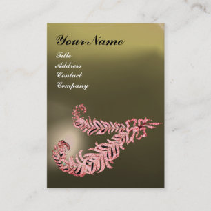 DIAMOND FEATHERS MONOGRAM Roze Grijze Agaat Visitekaartje