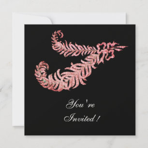 DIAMOND FEATHERS ,Roze Ijs Metaalglans Kaart