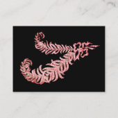 DIAMOND FEATHERS, roze, zwart Visitekaartje (Achterkant)