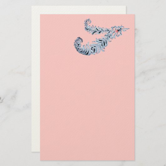 DIAMOND FEATHERS, roze, zwart-wit vilt papier (Voorkant / Achterkant)