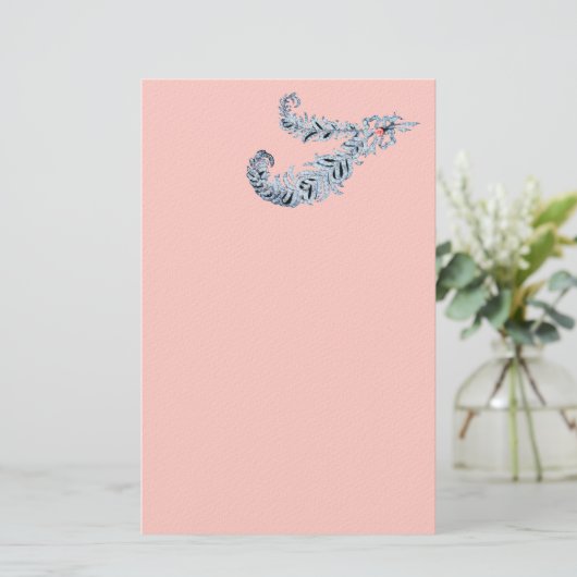 DIAMOND FEATHERS, roze, zwart-wit vilt papier (Staand voorkant)