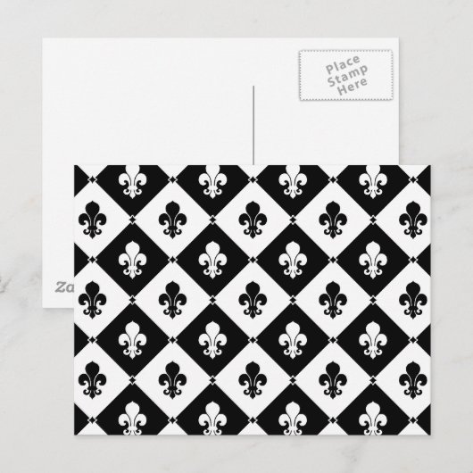 Diamond Fleur De Lis Pattern Briefkaart (Voorkant / Achterkant)
