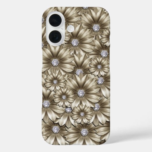 Diamond Flowers Edelsteen iPhone Case (Achterkant)