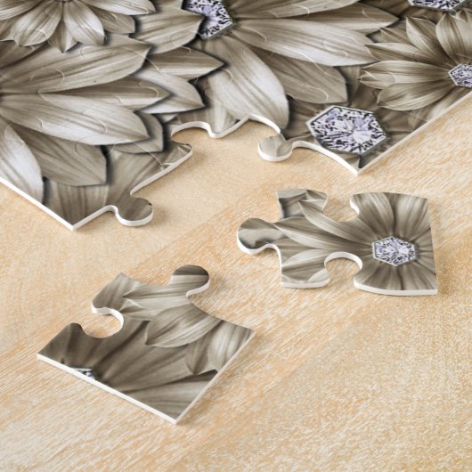 Diamond Flowers Jigzaag Puzzle Gemstone Legpuzzel (Zijkant)