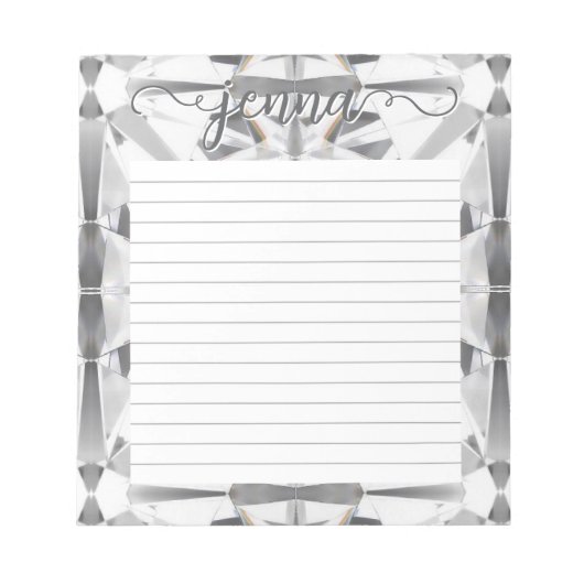 Diamond Gemstone Lined gepersonaliseerd Notitieblok (Voorkant)