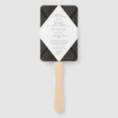Diamond Geometric Black Gold Gatsby Wedding Handwaaier (Achterkant)